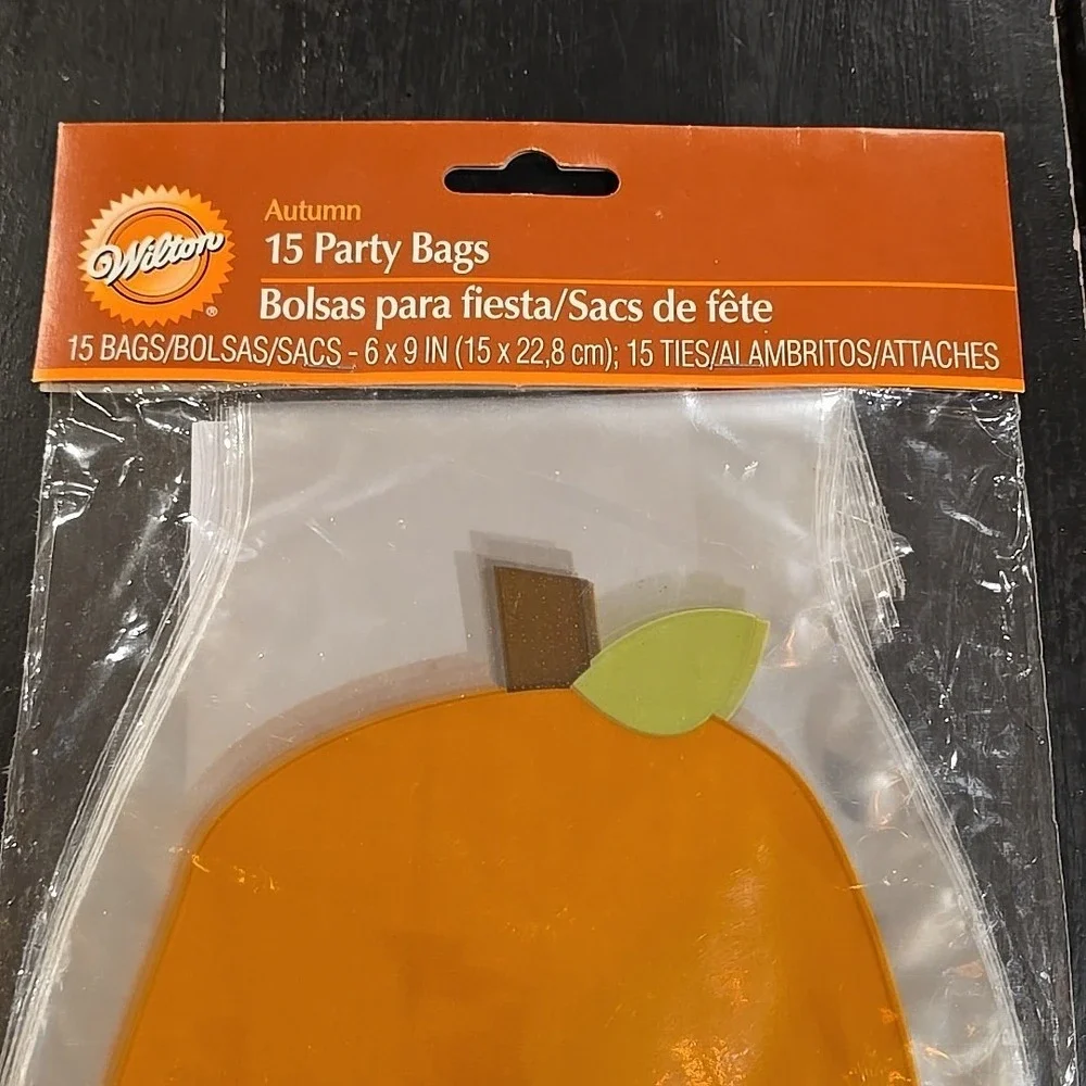 Vintage Wilton‎ Autumn Pumpkin Shaped Party Treat Bags 15 ct - 5 Pkgs NEW NOS
